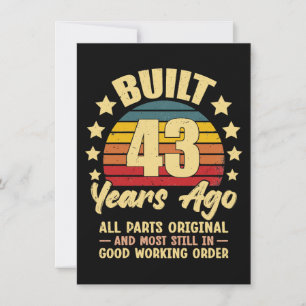 43 Years Ago All Parts Original 43th Birthday Card