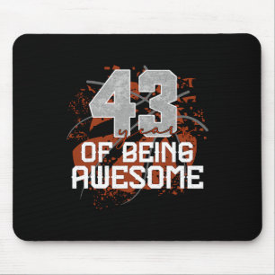 43 Years Of Being Awesome Sketll 43th Birthday Gif Mouse Pad