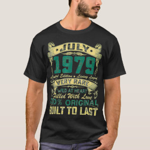 43 Years Old Vintage July 1979 Limited Edition 43r T-Shirt