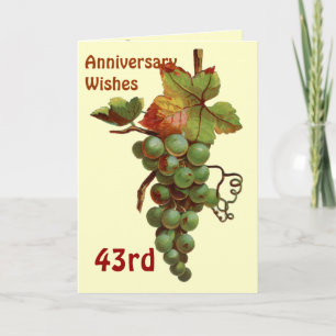 43rd Anniversary wishes, customiseable Card