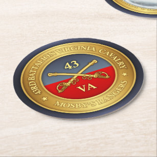 43rd Battalion, Virginia Cavalry (Mosby's Rangers) Round Paper Coaster