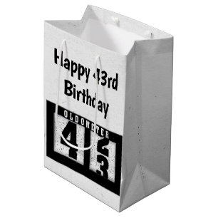 43rd Birthday Black Odometer Medium Gift Bag
