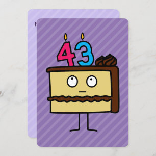 43rd Birthday Cake with Candles Invitation