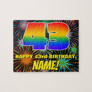 43rd Birthday: Fun, Colourful Celebratory Firework Jigsaw Puzzle