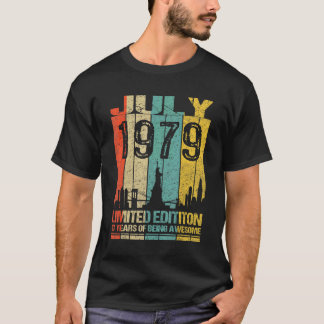 43rd Birthday July 1979 43 Years Of Being Awesome T-Shirt