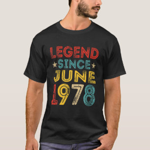 43Rd Birthday Legend Since June 1978 Distressed 43 T-Shirt