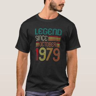43rd Birthday Legend Since October 1979 Retro 43 Y T-Shirt
