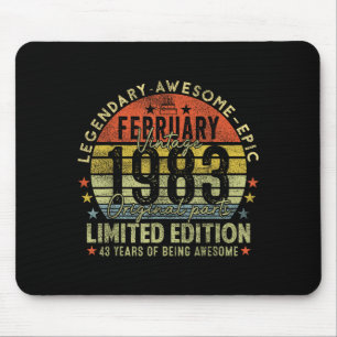 43rd Birthday Legends February 1996 Illustration Mouse Pad