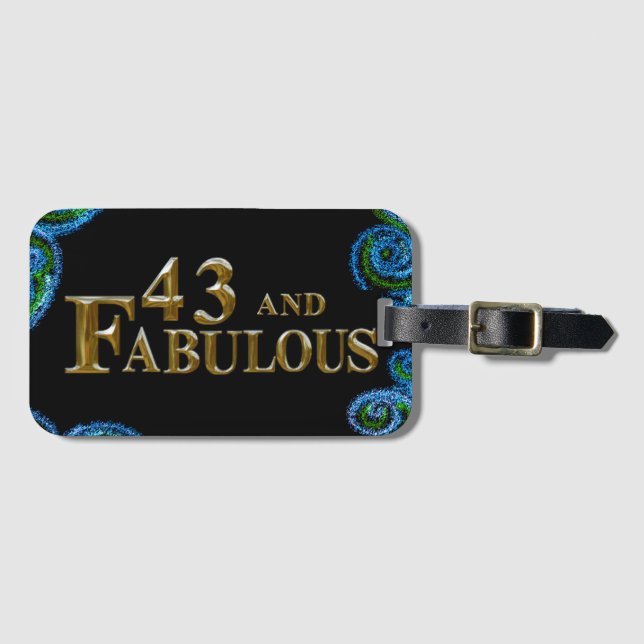 43rd  Birthday  Luggage Tag (Front Horizontal)