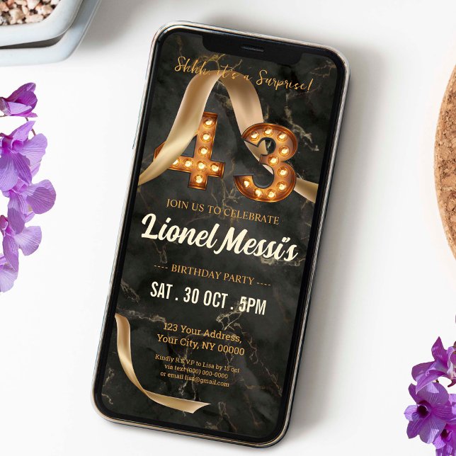 43rd Birthday Mobile Invitation (Creator Uploaded)