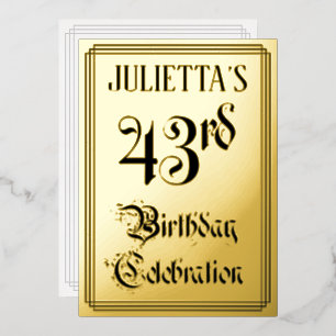 43rd Birthday Party — Elegant Script + Custom Name