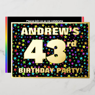 43rd Birthday Party — Fun, Colourful Stars Pattern