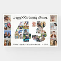 43rd Birthday Party Number 43 Photo Collage