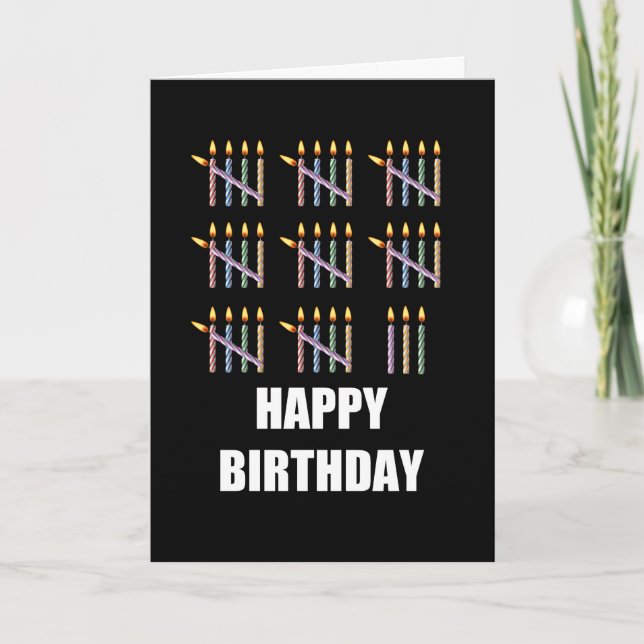 43rd Birthday with Candles Card (Front)