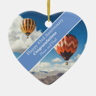 43rd Wedding Anniversary Ceramic Ornament