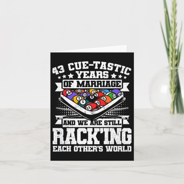 43rd Wedding Anniversary Pool Billiards 43 Years M Card (Front)