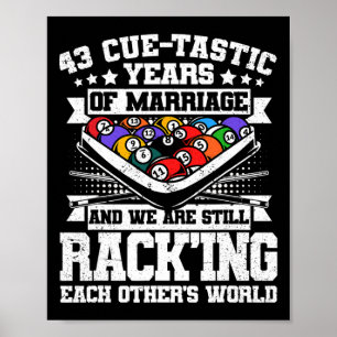 43rd Wedding Anniversary Pool Billiards 43 Years M Poster