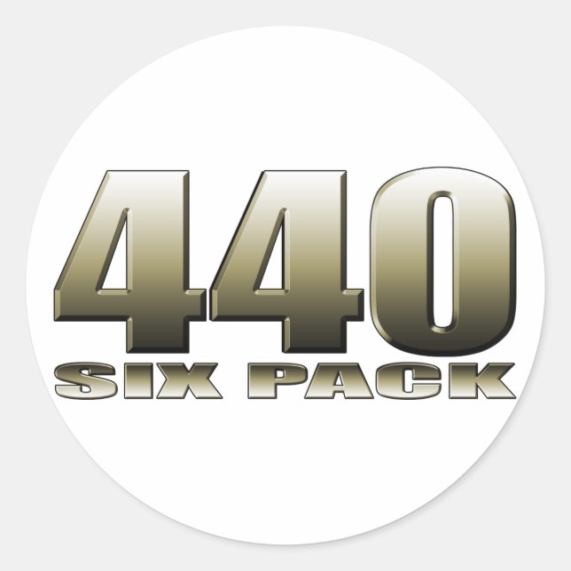 440 six pack Mopar Dodge Classic Round Sticker (Front)