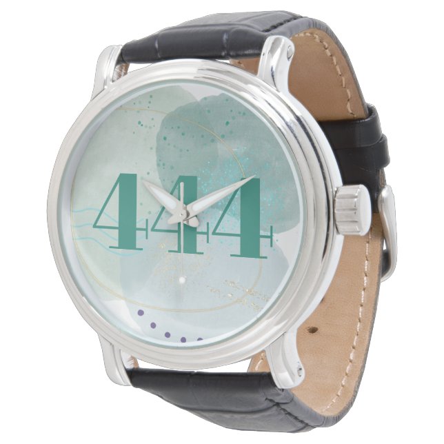 444 Angel Number Divine Protection Affirmation Watch (Angled)