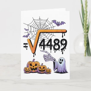 4489 Square Root 67 Math Teacher Halloween Costume Card