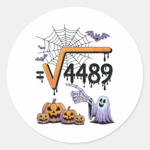 4489 Square Root 67 Math Teacher Halloween Costume Classic Round Sticker