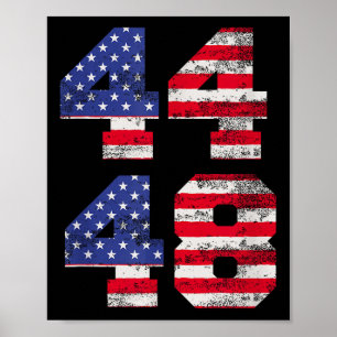 44 48 Obama 2028 48th President Usa Flag Poster