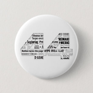 44: Obama Inauguration Headline Collage Button