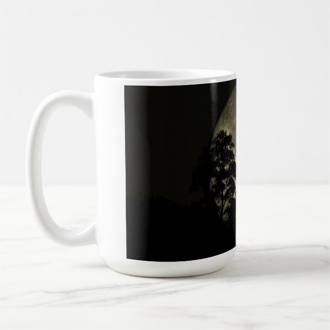 44 oz mug with "Swans in the Moonlight" image (Left)