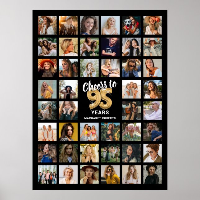 44 Photo Collage 95th Birthday Poster (Front)