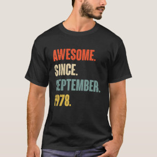 44 Year Old 44th Birthday   Awesome Since Septembe T-Shirt