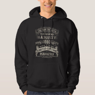 44 Year old Bday Gifts For Men August 1980 44th Bi Hoodie