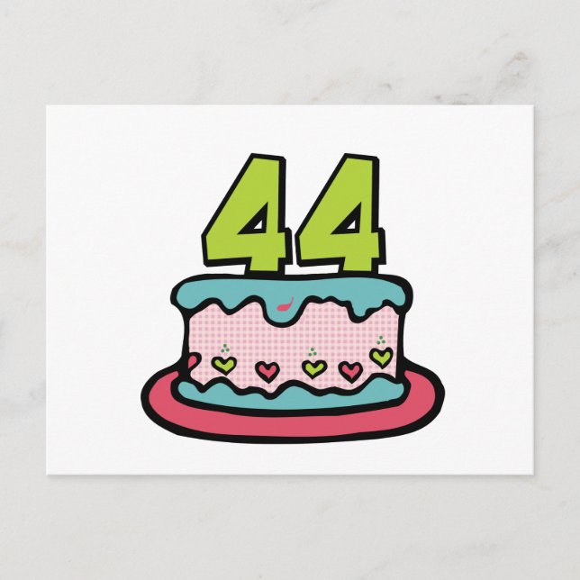 44 Year Old Birthday Cake Postcard (Front)