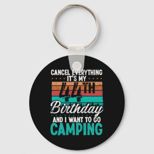 44 Year Old Camper Birthday For Men Mountains Camp Key Ring