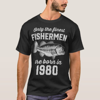 44 Year Old Fisherman Fishing 1980 44th Birthday  T-Shirt
