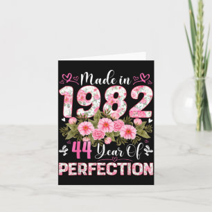 44 Year Old Made in 1982 Floral 44th Birthday Card