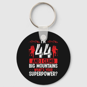 44 Year Old Mountain Climber Hiking Mountains 44 B Key Ring