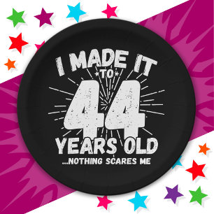 44 Year Old Sarcastic Meme Funny 44th Birthday Paper Plate