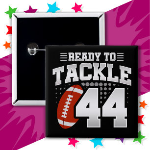 44 Year Old Tackle Football Party 44th Birthday 15 Cm Square Badge