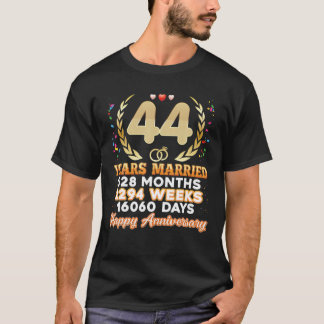 44 Years Married Happy 44Th Wedding Anniversary Co T-Shirt