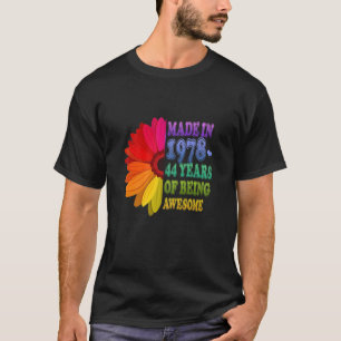 44 Years Old Floral Awesome Since 1978 Gifts 44Th T-Shirt
