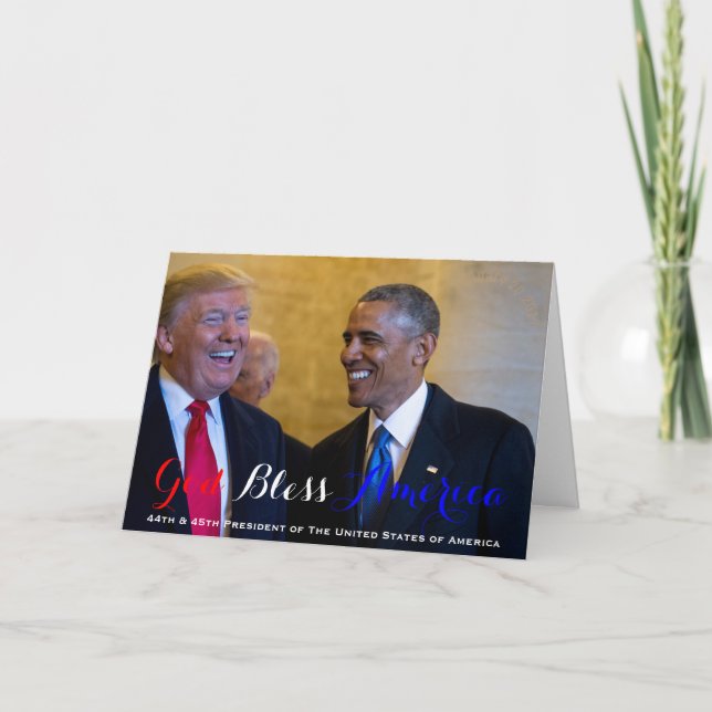 44th and 45th President of The USA Obama and Trump Card (Front)