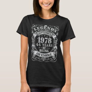 44th Birthday 44 Years Awesome Legends Born Septem T-Shirt