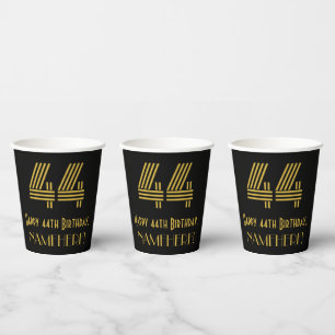 44th Birthday: Art Deco Inspired Look “44” & N Paper Cups