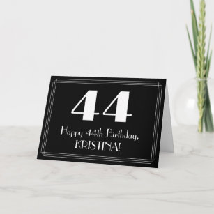 44th Birthday ~ Art Deco Inspired Look "44", Name Card