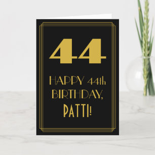 44th Birthday ~ Art Deco Inspired Look "44" & Name Card