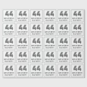 44th Birthday: Art Deco Inspired Style "44" + Name Wrapping Paper