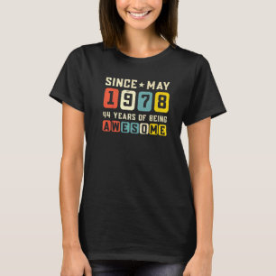 44th Birthday Awesome Since May 1978 Vintage T-Shirt