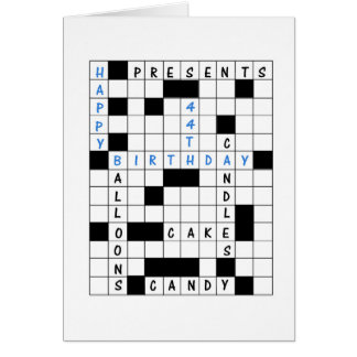 44th Birthday, Crossword Puzzle Birthday Card