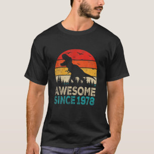 44Th Birthday Dinosaur 44 Year Old Awesome Since 1 T-Shirt