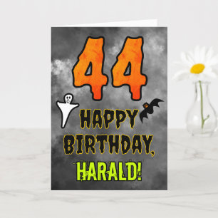 44th Birthday: Eerie Halloween Theme + Custom Name Card